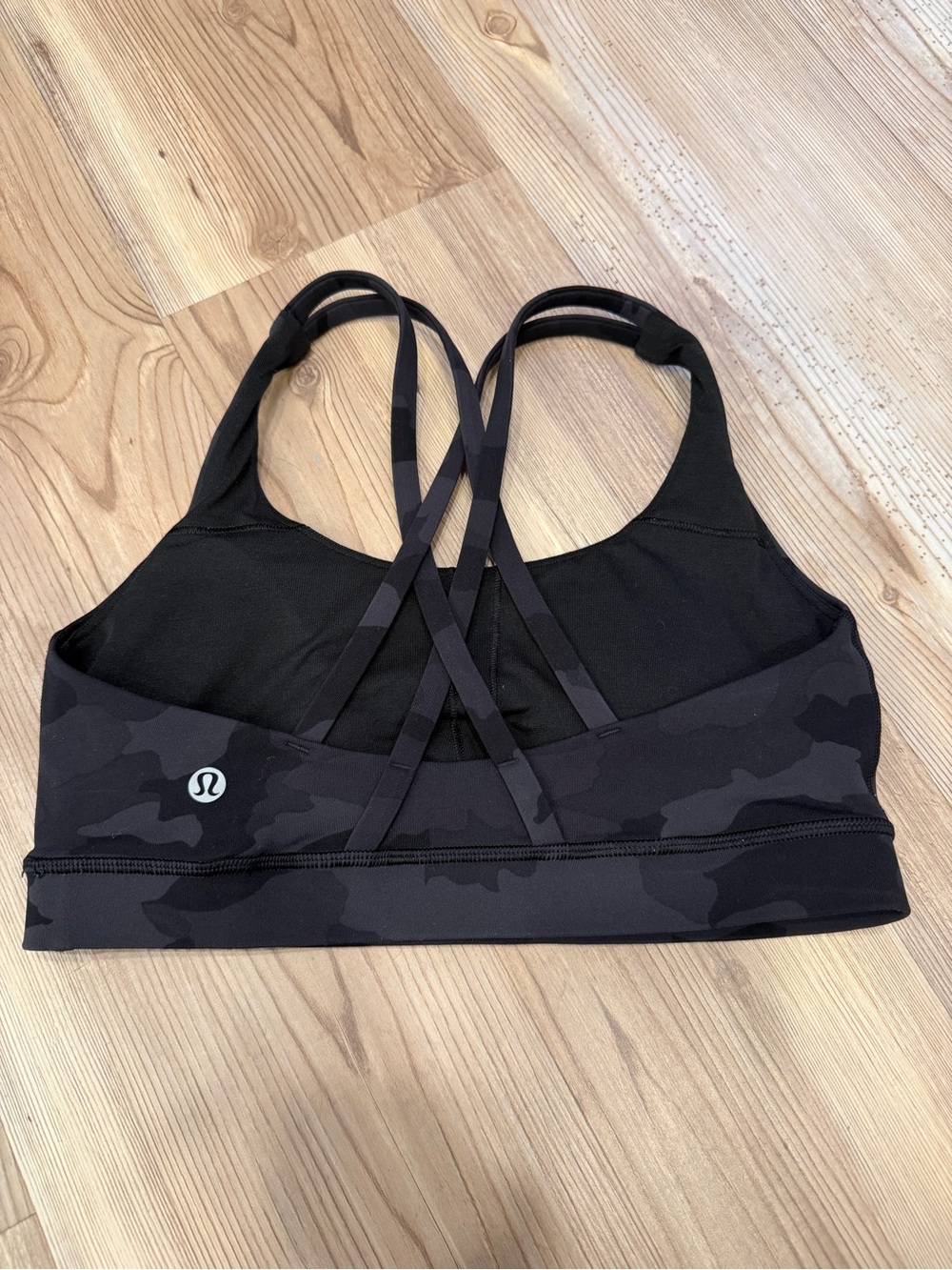 EUC Lululemon Black Camo Energy Bra-Size 6